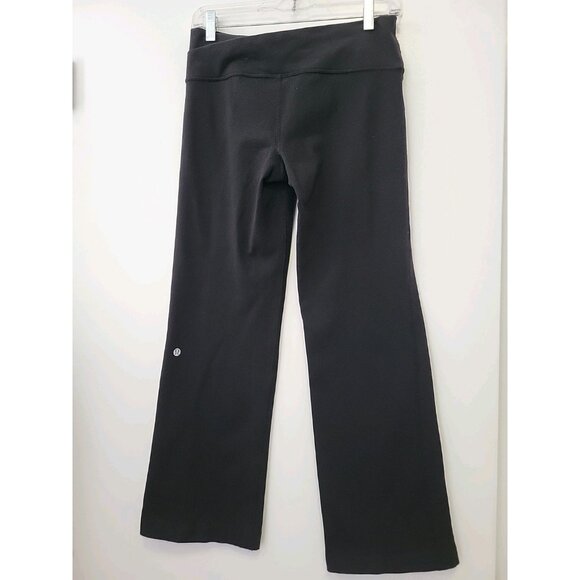 Lululemon Women's Black Compression Mid Rise Straight Pull On Athletic Pants 8 - Picture 1 of 6
